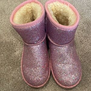Girl's Boots Glitter Snow Boots Durability Slip Resistant Outdoor Ankle Boots